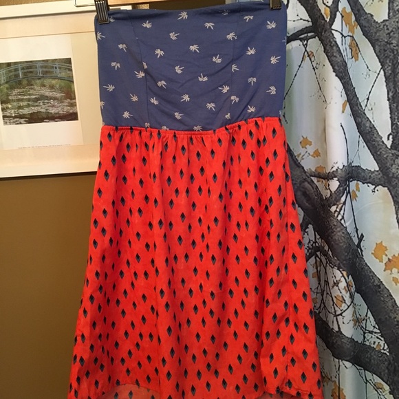 (3 for 18$) Roxy Orange strapless dress - Picture 3 of 8